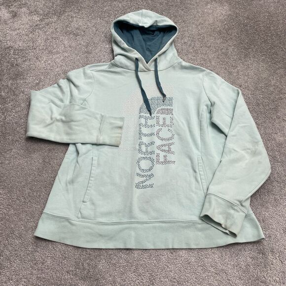 The North Face Pullover Hoodie Sweatshirt Womens Large Green Graphic Outdoor - Picture 1 of 16